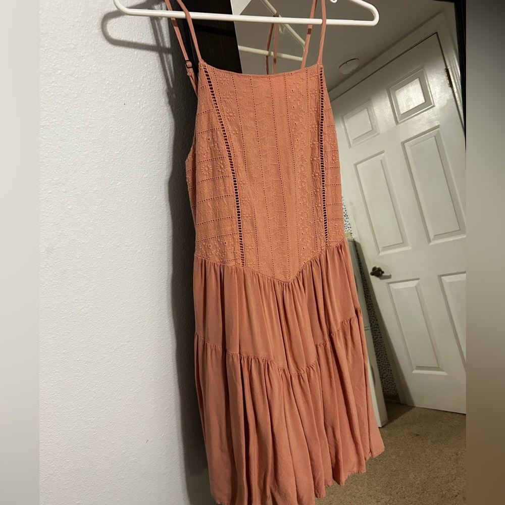 Pink lace top dress